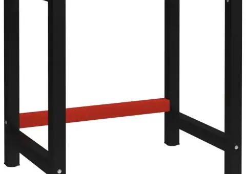 Cadru metalic banc de lucru, 80x57x79 cm, negru și roșu - 1/5
