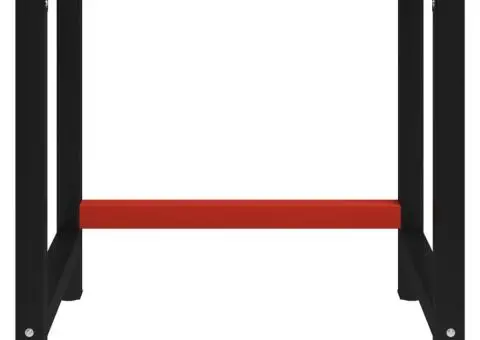 Cadru metalic banc de lucru, 80x57x79 cm, negru și roșu - 2/5