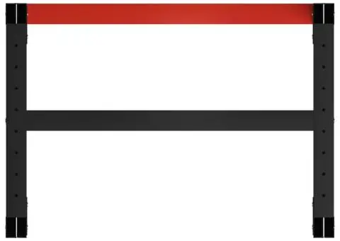 Cadru metalic banc de lucru, 80x57x79 cm, negru și roșu - 5/5