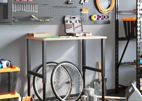 Cadre banc lucru reglabile 2 buc. negru 55x(69-95,5) cm metal - 3/5