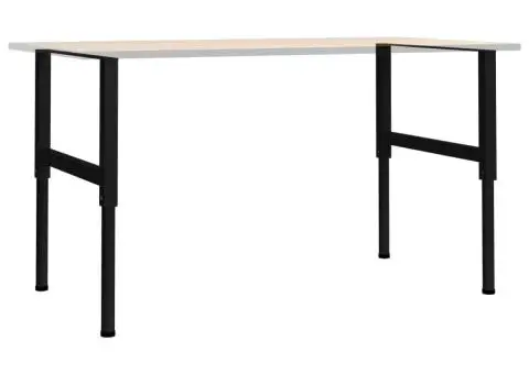 Cadre banc lucru reglabile 2 buc. negru 85x(69-95,5) cm, metal - 2/5