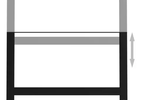 Cadre banc lucru reglabile 2 buc. negru 85x(69-95,5) cm, metal - 4/5