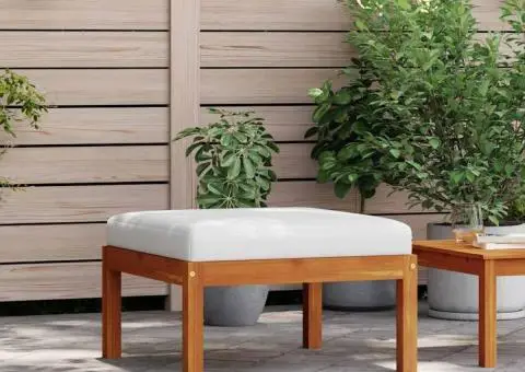 Taburet de grădină cu pernă, lemn masiv de acacia - 1/5