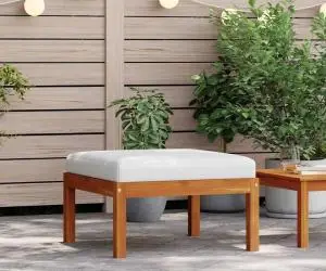 vidaXL Taburet de grădină cu pernă, lemn masiv de acacia