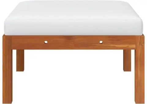 Taburet de grădină cu pernă, lemn masiv de acacia - 3/5