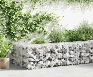 vidaXL Perete gabion cu capace, 300 x 30 x 50 cm, oțel galvanizat
