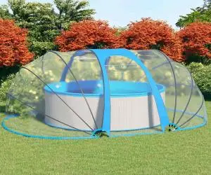vidaXL Cupolă pentru piscină, 530x410x210 cm, oval