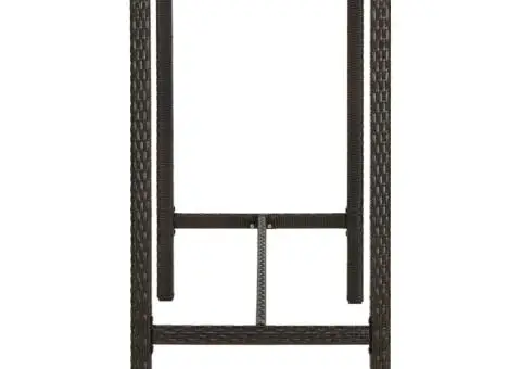 Masă de bar de grădină, maro, 130x60x110cm, poliratan și sticlă - 3/5