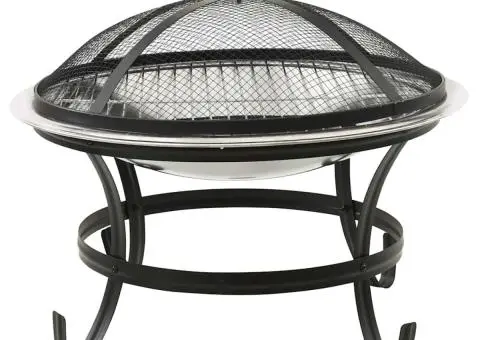 Vatră de foc 2-în-1 grătar/vătrai, 56x56x49 cm, oțel inoxidabil - 5/5