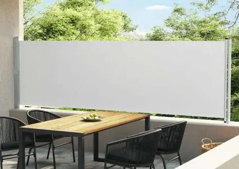 Copertină laterală retractabilă de terasă, crem, 140 x 600 cm - 1/5