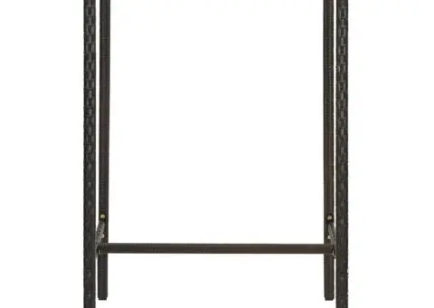 Masă de bar de grădină, maro, 70x70x110 cm, poliratan și sticlă - 2/5