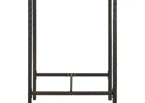 Masă de bar de grădină, maro, 70x70x110 cm, poliratan și sticlă - 3/5