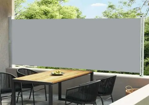 Copertină laterală retractabilă de terasă, gri, 600 x 160 cm - 1/5