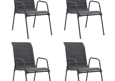 Scaune grădină stivuibile, 4 buc., antracit, oțel&textilenă - 1/5