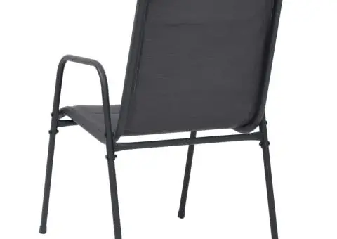 Scaune grădină stivuibile, 4 buc., antracit, oțel&textilenă - 5/5