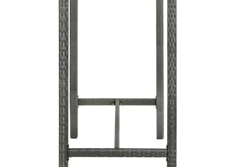 Masă de bar de grădină, gri, 130x60x110 cm, poliratan și sticlă - 3/5