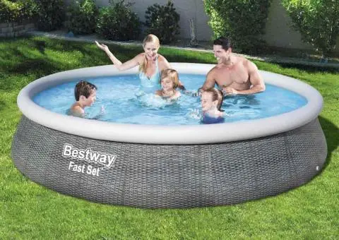 Bestway Set piscină gonflabilă Fast Set, cu pompă, 396 x 84 cm