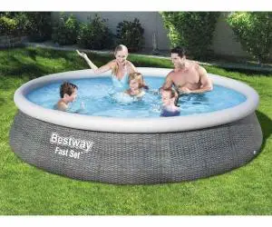 Bestway Set piscină gonflabilă Fast Set, cu pompă, 396 x 84 cm
