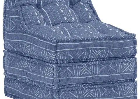 Fotoliu puf modular, indigo, material textil - 1/5