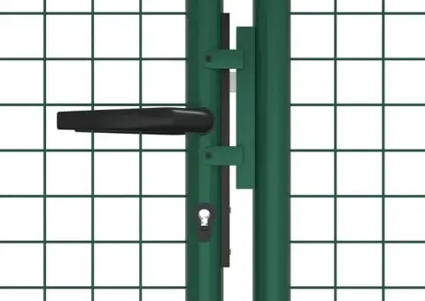 Poartă de grădină din plasă, verde, 390 x 125 cm, oțel - 3/5