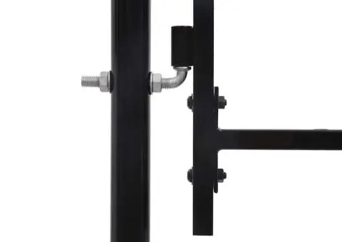 Poartă de gard cu o ușă, vârf arcuit, negru, 1 x 1,2 m, oțel - 5/5