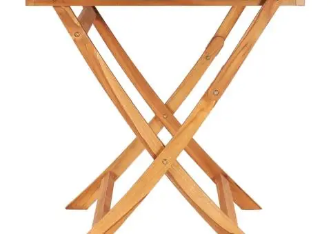 Set mobilier de exterior pliabil, 7 piese, lemn masiv de tec - 4/5