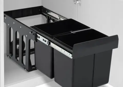 Coș gunoi retractabil pentru dulap bucătărie, silențios, 36 L - 1/5