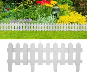 vidaXL Borduri de gazon, 25 buc., alb, 10 m, PP