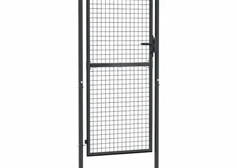 Poartă de grădină din plasă, gri, 100x250 cm, oțel galvanizat - 2/5