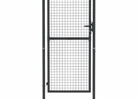 Poartă de grădină din plasă, gri, 100x250 cm, oțel galvanizat - 4/5