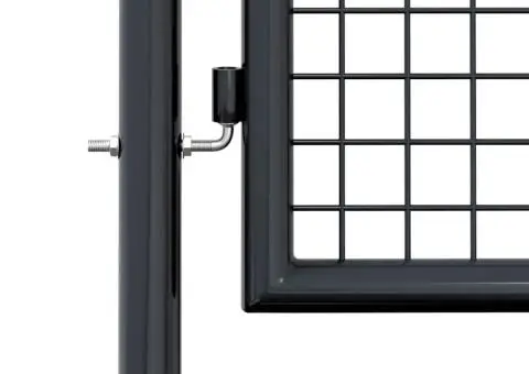 Poartă de grădină din plasă, gri, 100x250 cm, oțel galvanizat - 5/5