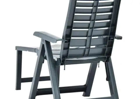 Șezlong pliabil, verde, plastic - 5/5