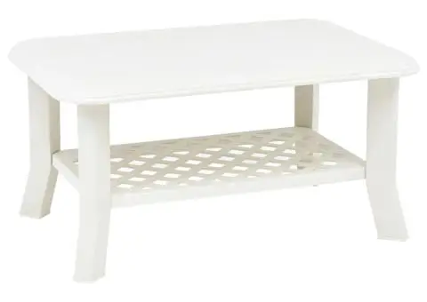 Măsuță de cafea, alb, 90 x 60 x 46 cm, plastic - 1/5