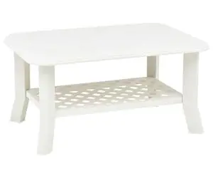 vidaXL Măsuță de cafea, alb, 90 x 60 x 46 cm, plastic