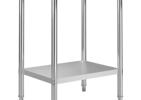 Masă de lucru bucătărie bordură antistropire 80x60x93 cm oțel - 1/5