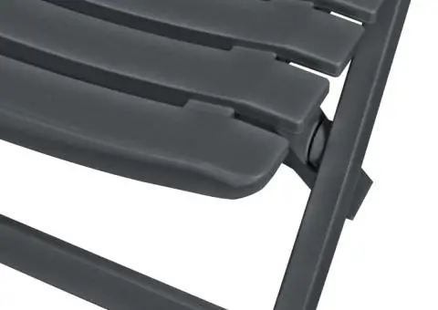 Set mobilier de bistro pliabil, 3 piese, antracit, plastic - 4/5