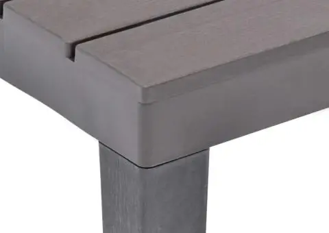 Masă de grădină cu 2 bănci, maro, plastic - 5/5