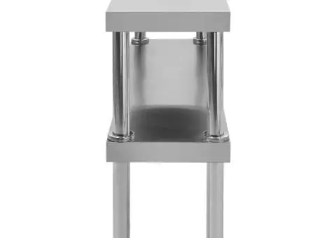 Raft masă de lucru cu 2 niveluri, 120x30x65 cm, oțel inoxidabil - 4/5