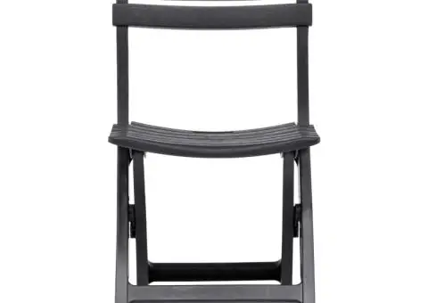 Scaune de grădină pliabile, 2 buc., antracit, plastic - 3/5