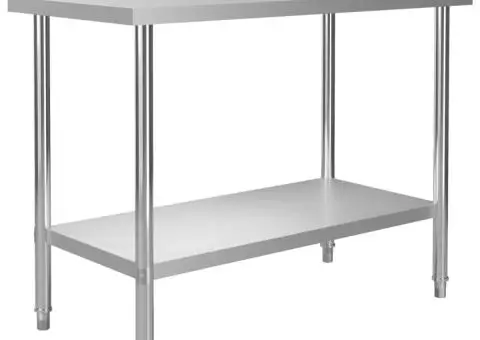 Masă de lucru bucătărie bordură antistropire 120x60x93 cm oțel - 1/5