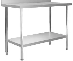 vidaXL Masă de lucru bucătărie bordură antistropire 120x60x93 cm oțel