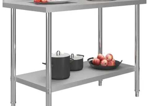 Masă de lucru bucătărie bordură antistropire 120x60x93 cm oțel - 2/5