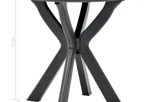 Masă de bistro, antracit, Ø70 cm, plastic - 5/5