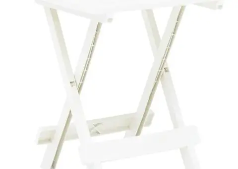 Masă de grădină pliabilă, alb, 45 x 43 x 50 cm, plastic - 1/5