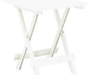 vidaXL Masă de grădină pliabilă, alb, 45 x 43 x 50 cm, plastic