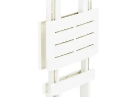 Masă de grădină pliabilă, alb, 45 x 43 x 50 cm, plastic - 4/5
