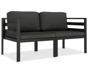 vidaXL Set mobilier de grădină cu perne, 2 piese, antracit, aluminiu