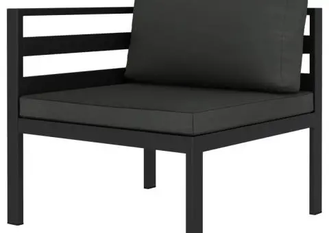 Set mobilier de grădină cu perne, 2 piese, antracit, aluminiu - 2/3