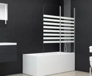 vidaXL Cabină de baie, 120 x 140 cm, sticlă securizată, dungi