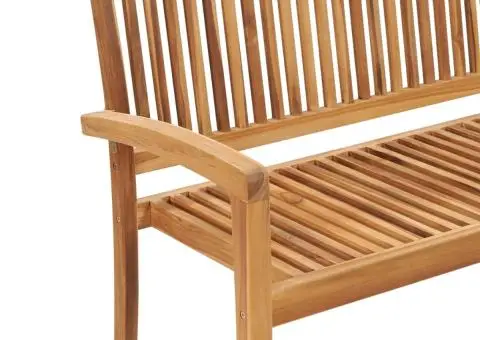 Bancă grădină stivuibilă, 2 locuri, 128,5 cm, lemn masiv de tec - 5/5